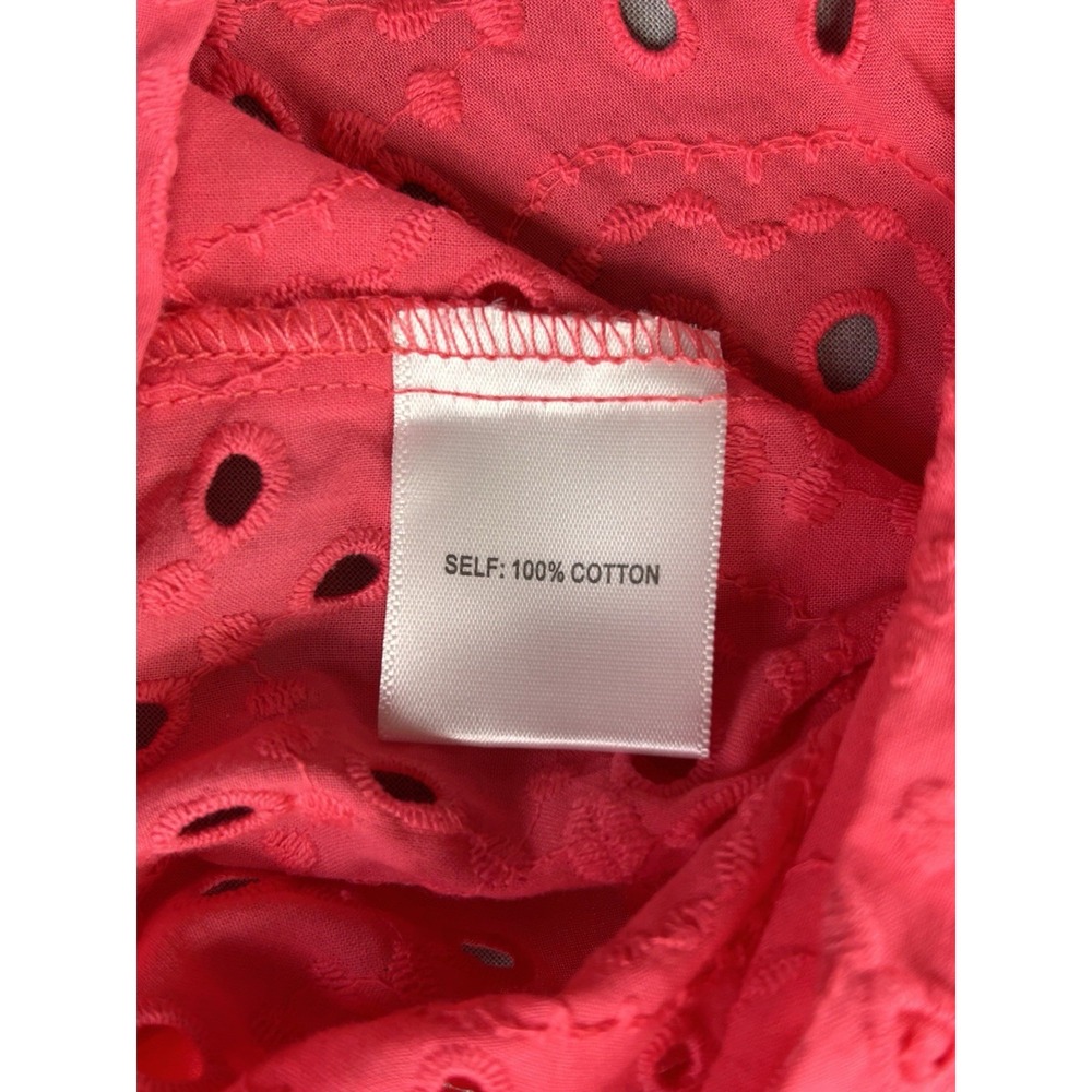 Calypso St. Barth eyelet blouse in a vibrant hot pink 1X Resort Vacation Beach‎ - Picture 5 of 8